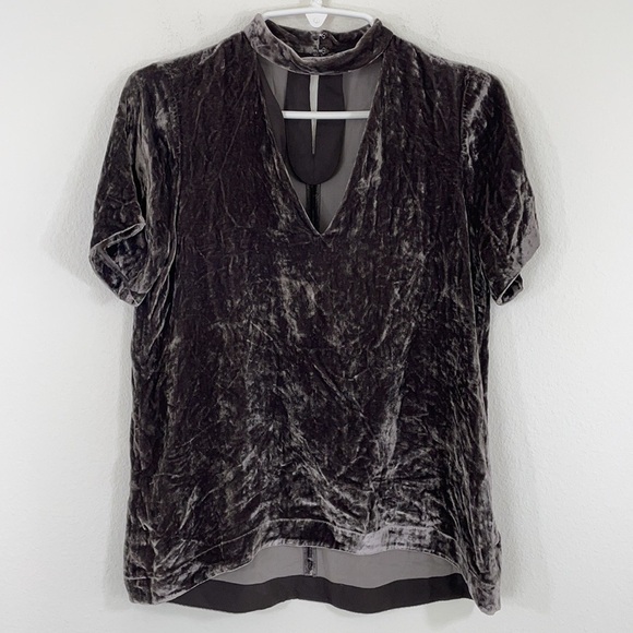 Madewell Velvet Silk Blend Choker Top - Picture 2 of 12